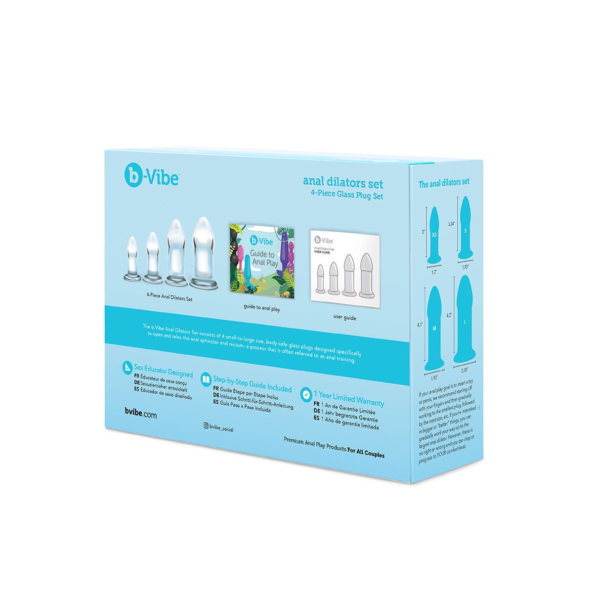 b-Vibe Glass Anal Dilator 4 Pc Set