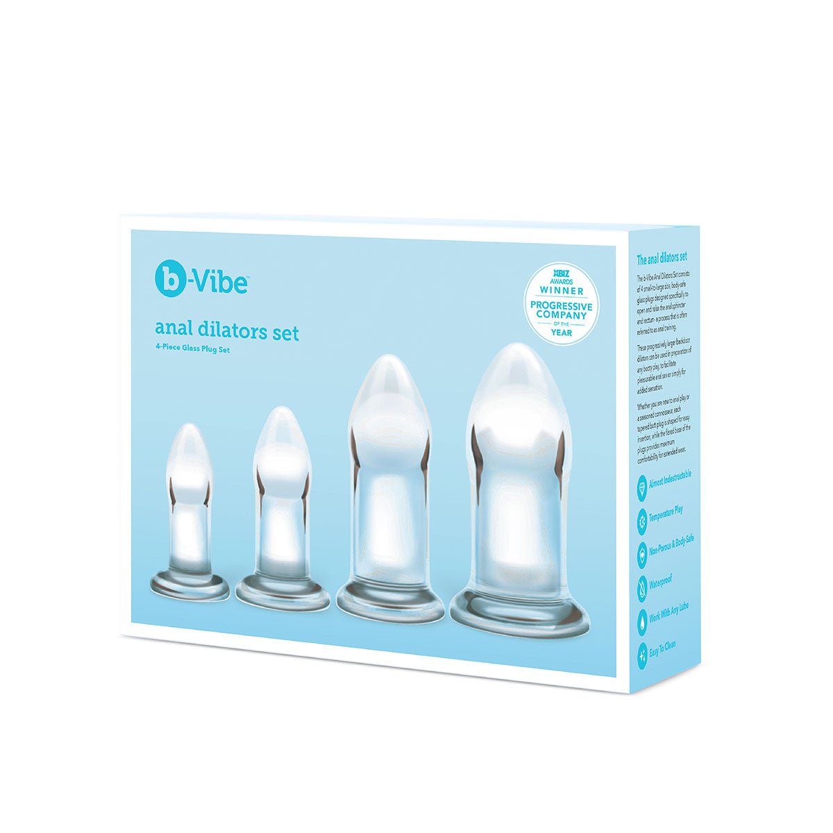 b-Vibe Glass Anal Dilator 4 Pc Set