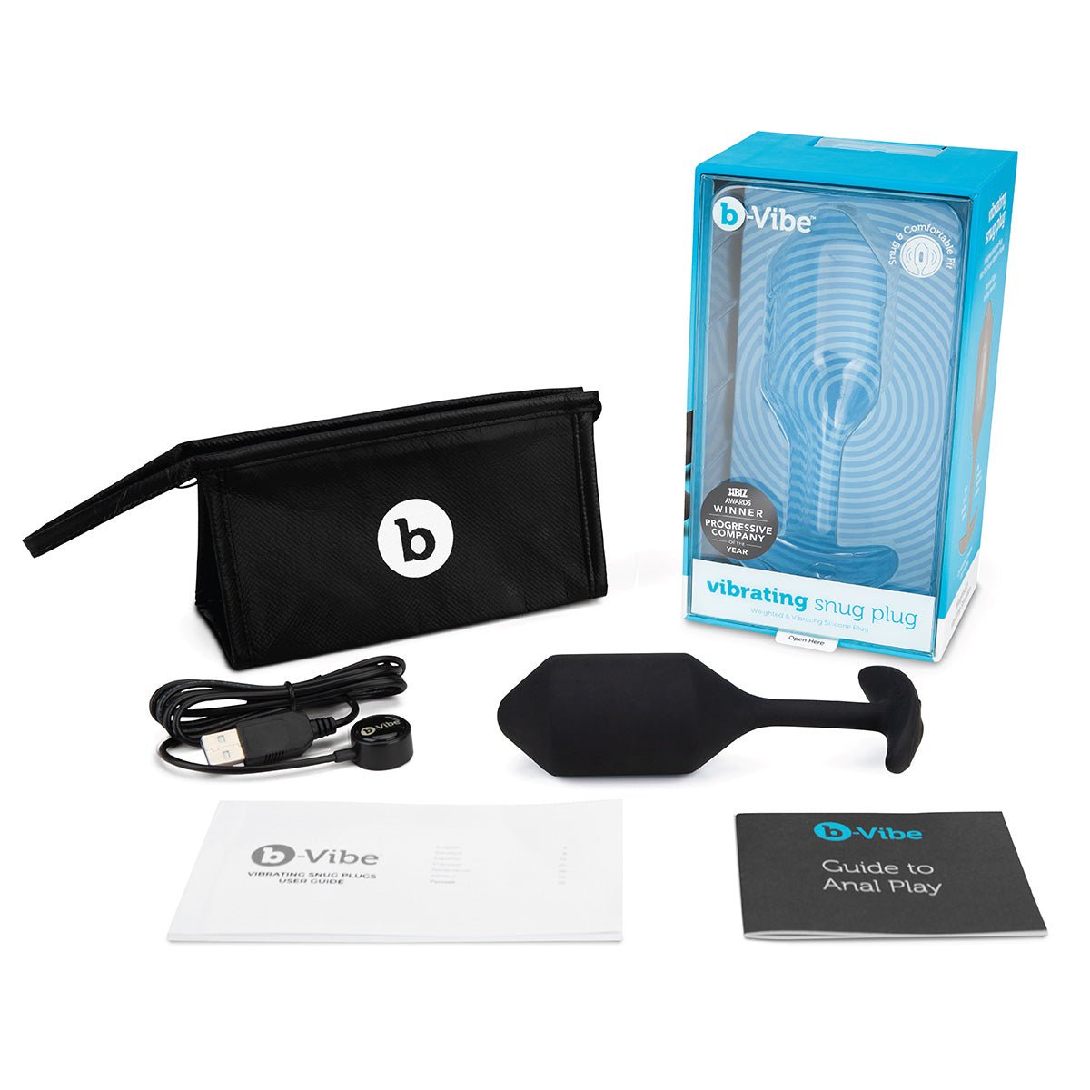 b-Vibe Vibrating Weighted Snug Plug Xl - 247 G Black
