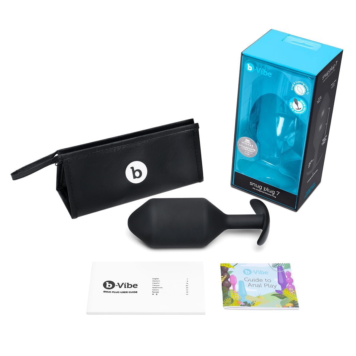 B-vibe Weighted Snug Plug 7 - 600 G Black