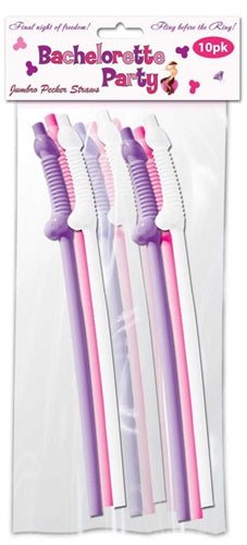 Bachelorette Party Flexy Super Straw - Pack Of 10