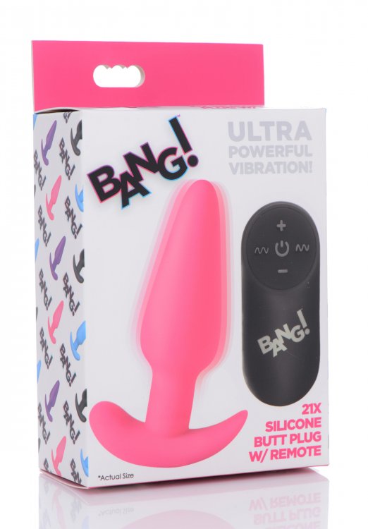Bang! 21x Vibrating Silicone Butt Plug W/ Remote