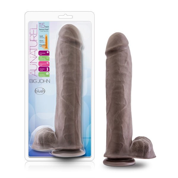 Blush Au Naturel Big John 11.5" Sensa Feel Dual Density Dong W/suction Cup - Vanilla