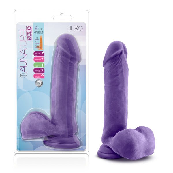 Blush Au Naturel Bold Hero 8" Dildo - Purple