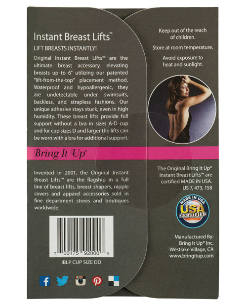 Bring It Up Plus Size Breast Lifts - D Cup & Larger Pack Of 3