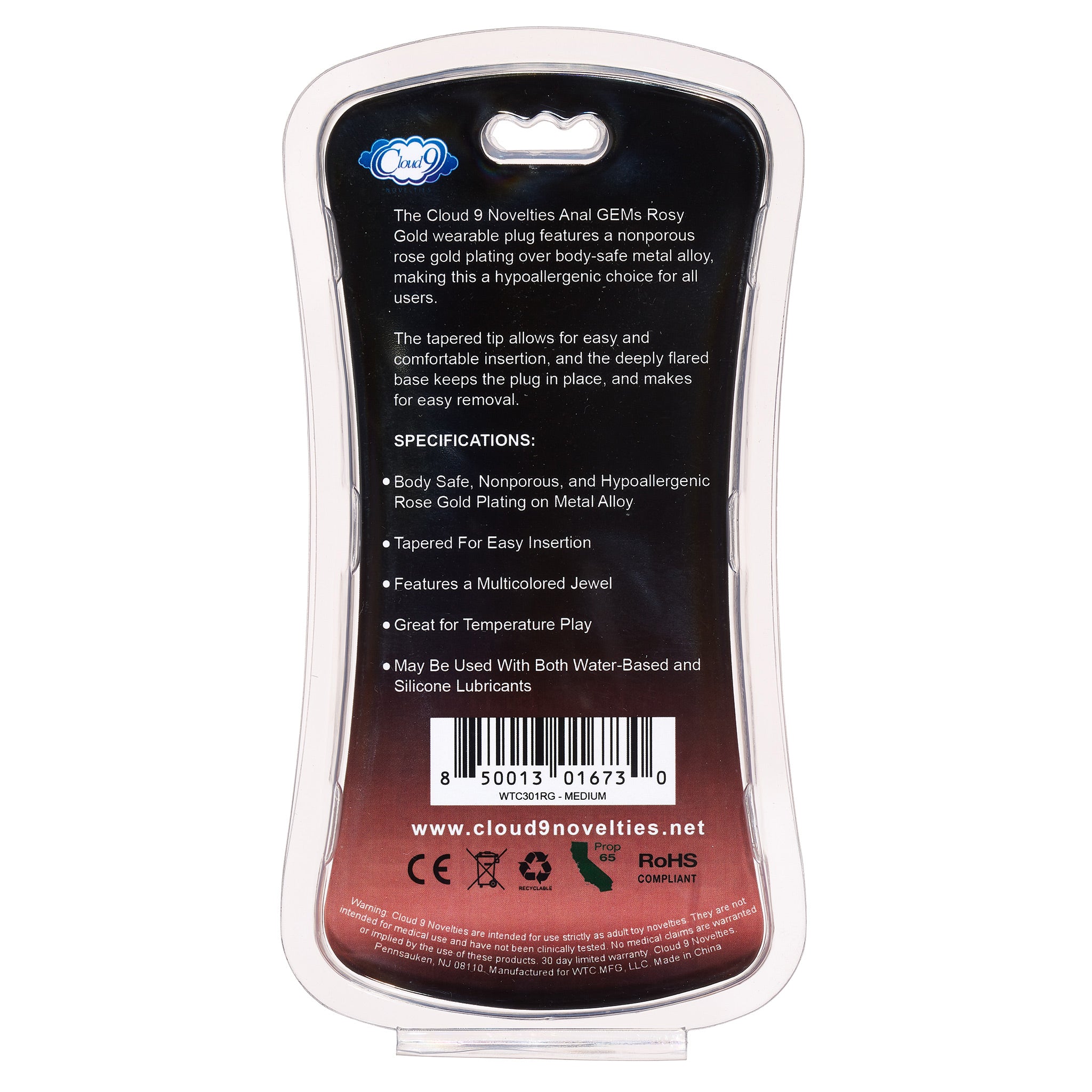 Cloud 9 Novelties Gems Rosy Gold Anal Plug