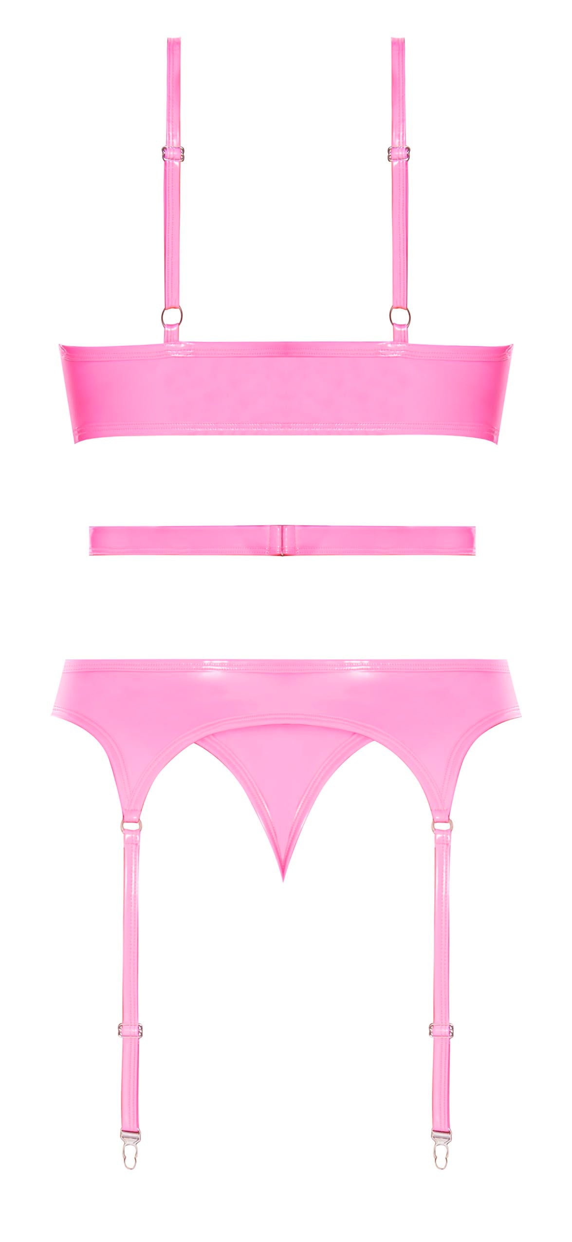 Club Candy Basque & Cheeky Panty Pink L/xl