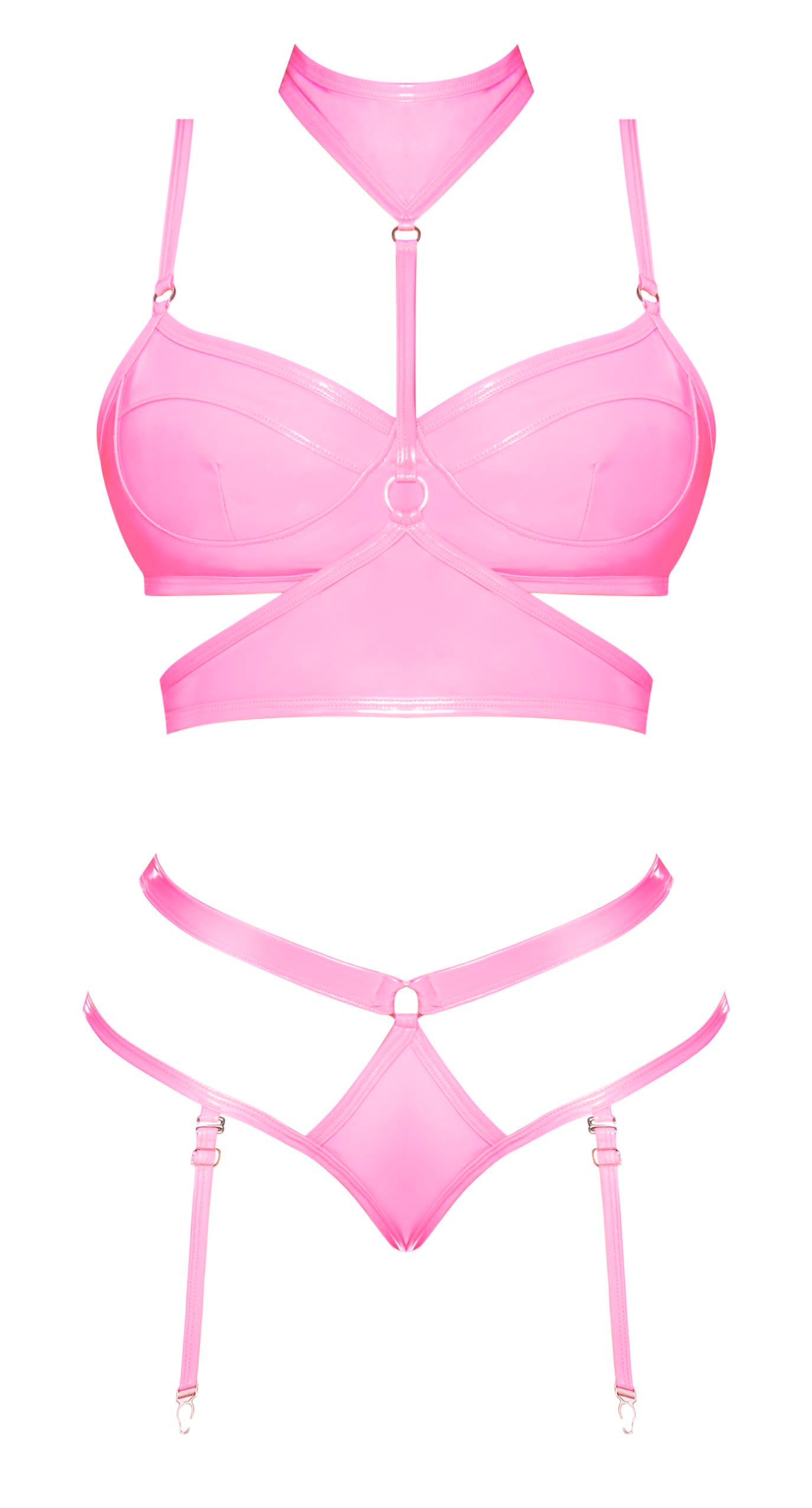 Club Candy Bra Harness & Panty Pink