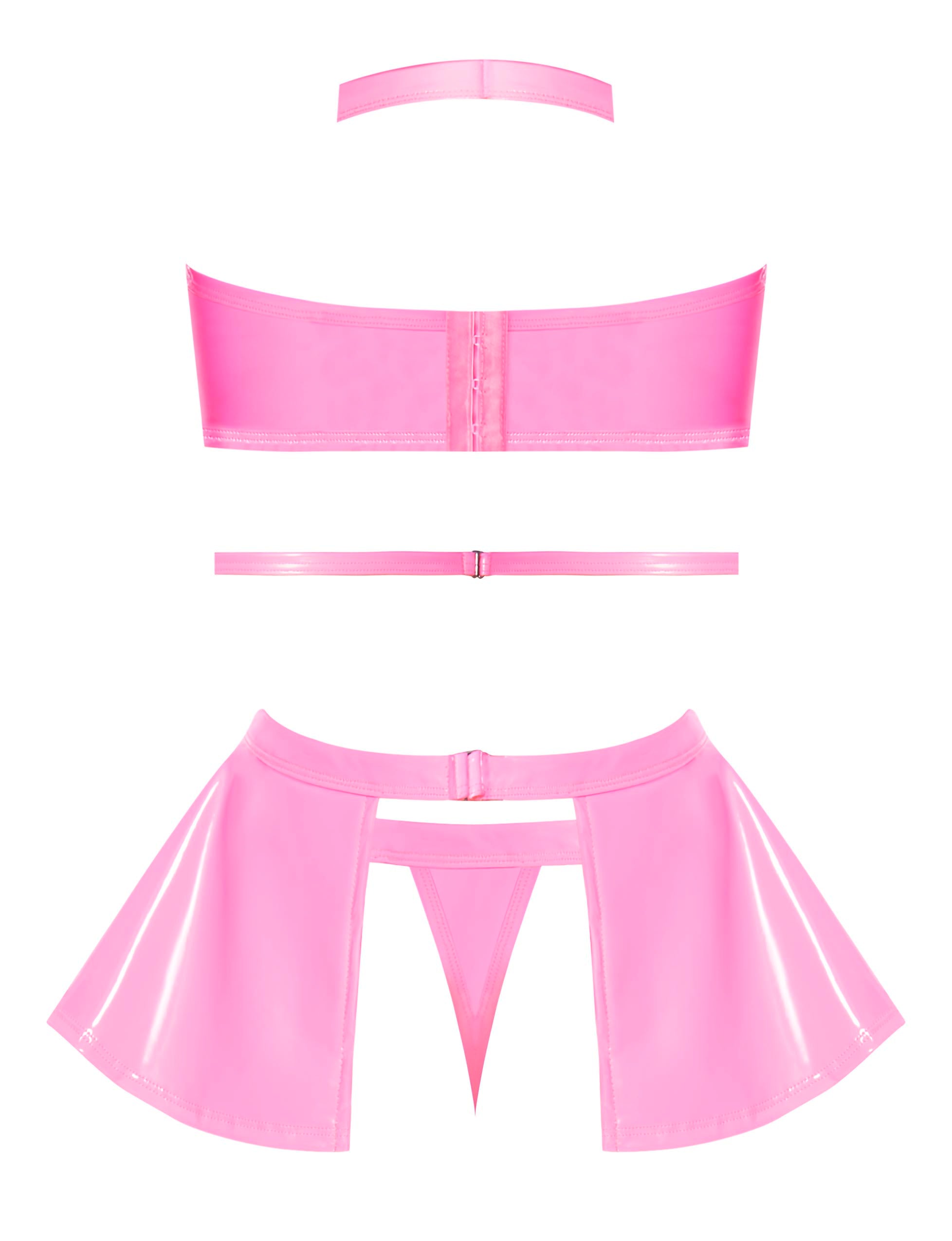 Club Candy Bra Skirt & Thong Pink