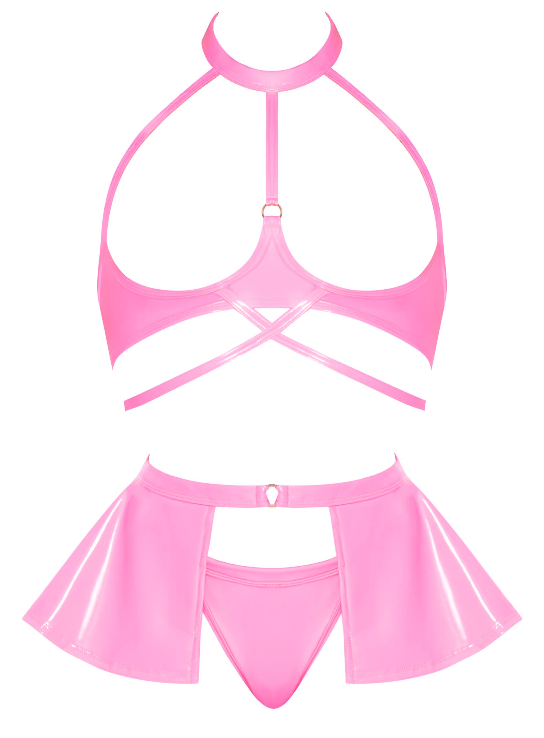Club Candy Bra Skirt & Thong Pink