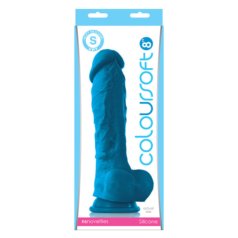 Colour Soft 8" Soft Dildo Blue
