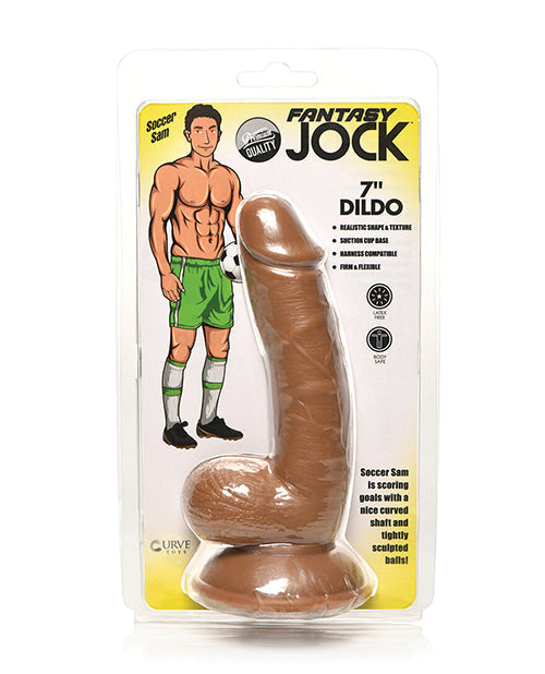 Curve Toys Jock Soccer Sam 7" Dildo W/balls - Dark