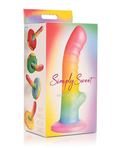 Curve Toys Simply Sweet 6.5" Rainbow Fantasy Dildo Ribbed