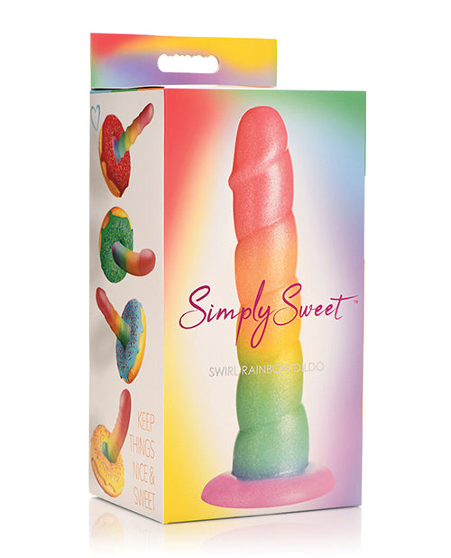 Curve Toys Simply Sweet 6.5" Rainbow Fantasy Dildo Swirl