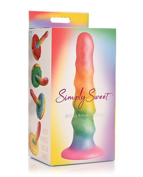 Curve Toys Simply Sweet 6.5" Rainbow Fantasy Dildo Zigzag