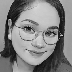 Daphne portrait in an anime black and out rendering