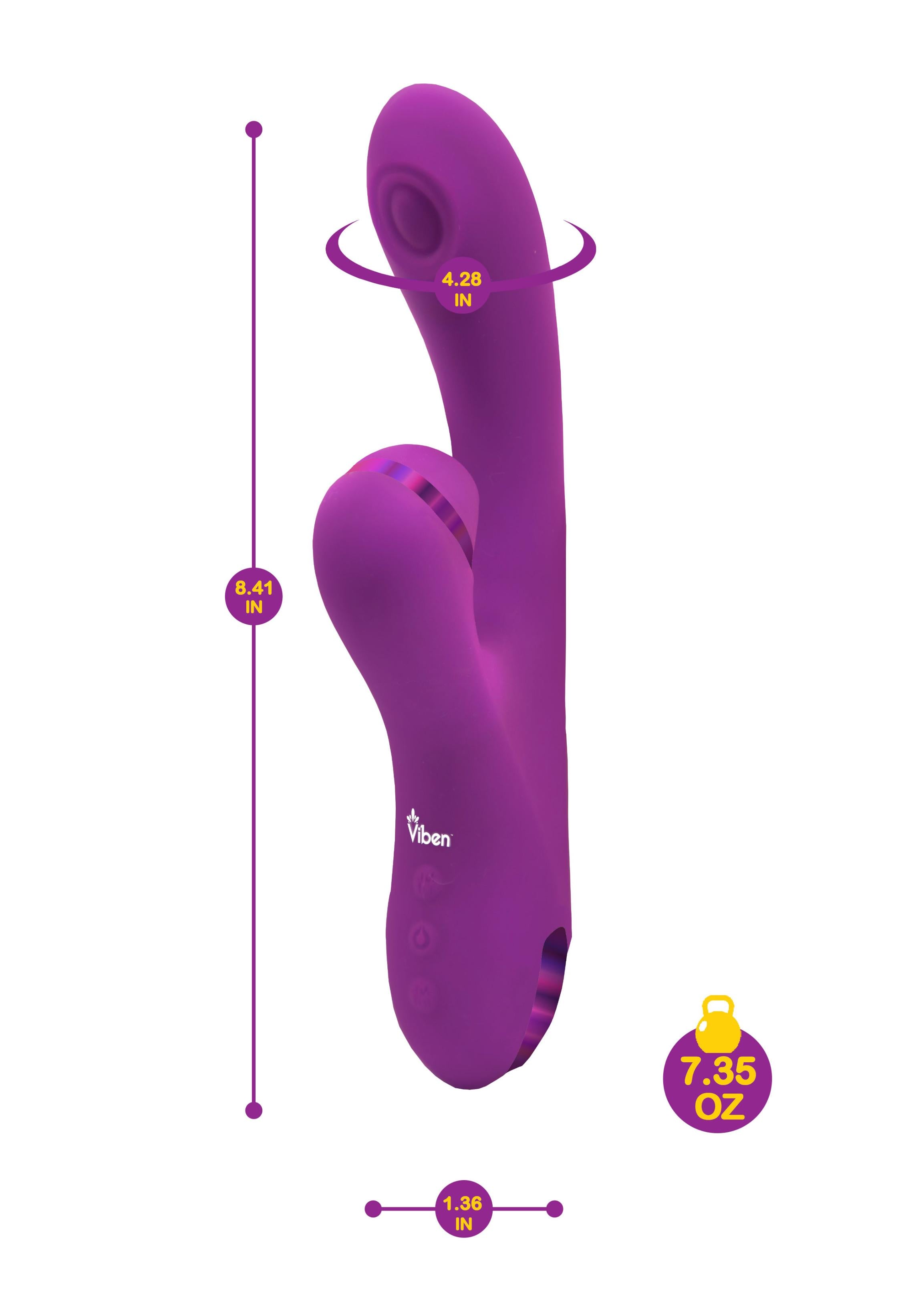 Dazzle - Berry - Rechargeable Thumping and Suction Rabbit Vibrator