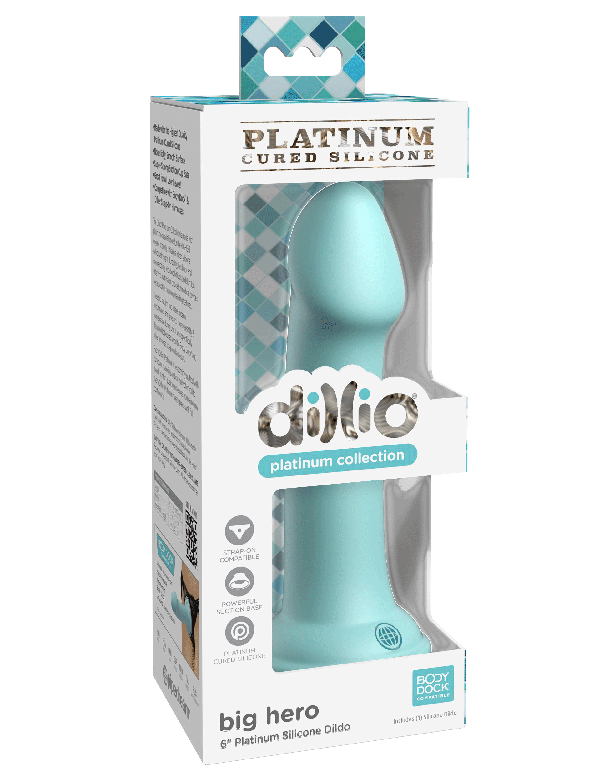 Dillio Platinum - Big Hero 6 Inch Dildo Teal