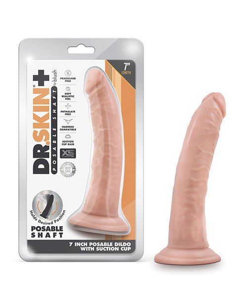 Dr. Skin Plus - 5 Inch Posable Dildo - Vanilla 7 Inch / Vanilla