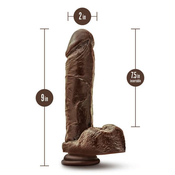 Dr Skin Plus 9in Thick Posable Dildo W/ Balls