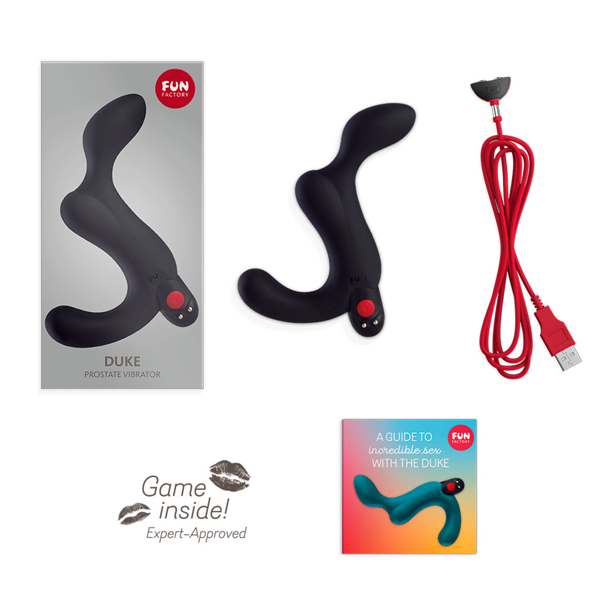 Duke Click n' Charge Silicone Anal Vibrator - Black