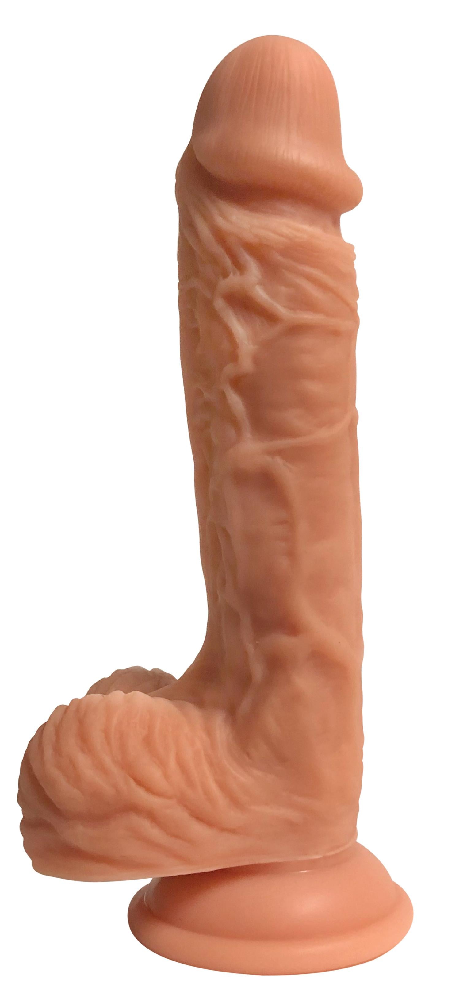 Easy Rider 7 Inch Dual Density Dildo With Balls - Light 8"