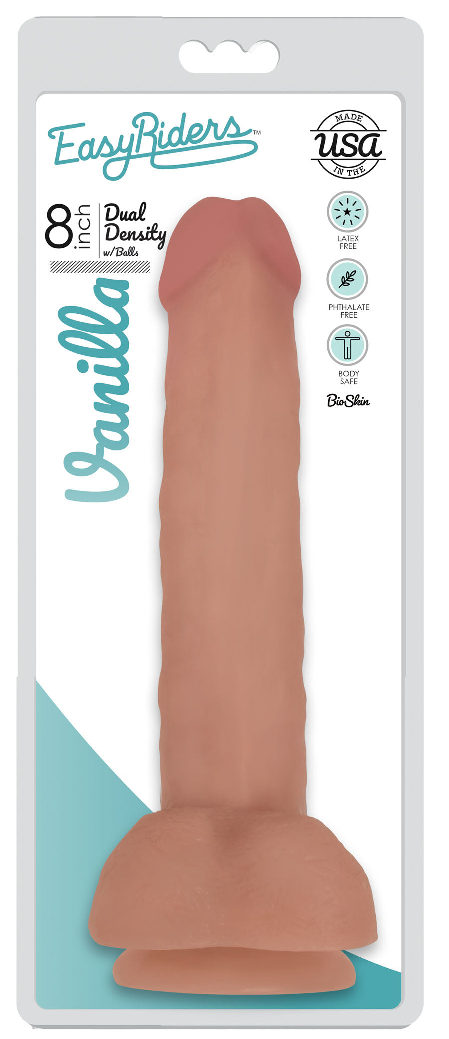 Easy Riders 8" Slim Dong With Balls - Vanilla