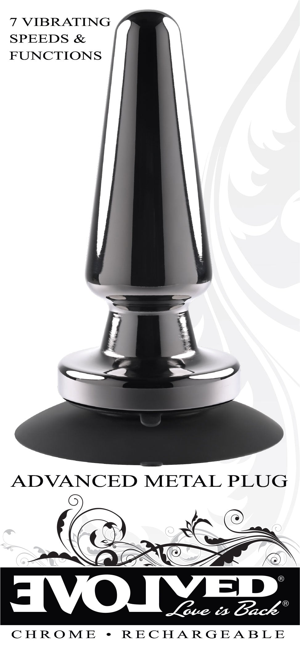 Evolved Advanced Vibrating Rechargeable Metal Plug - Black Advanced