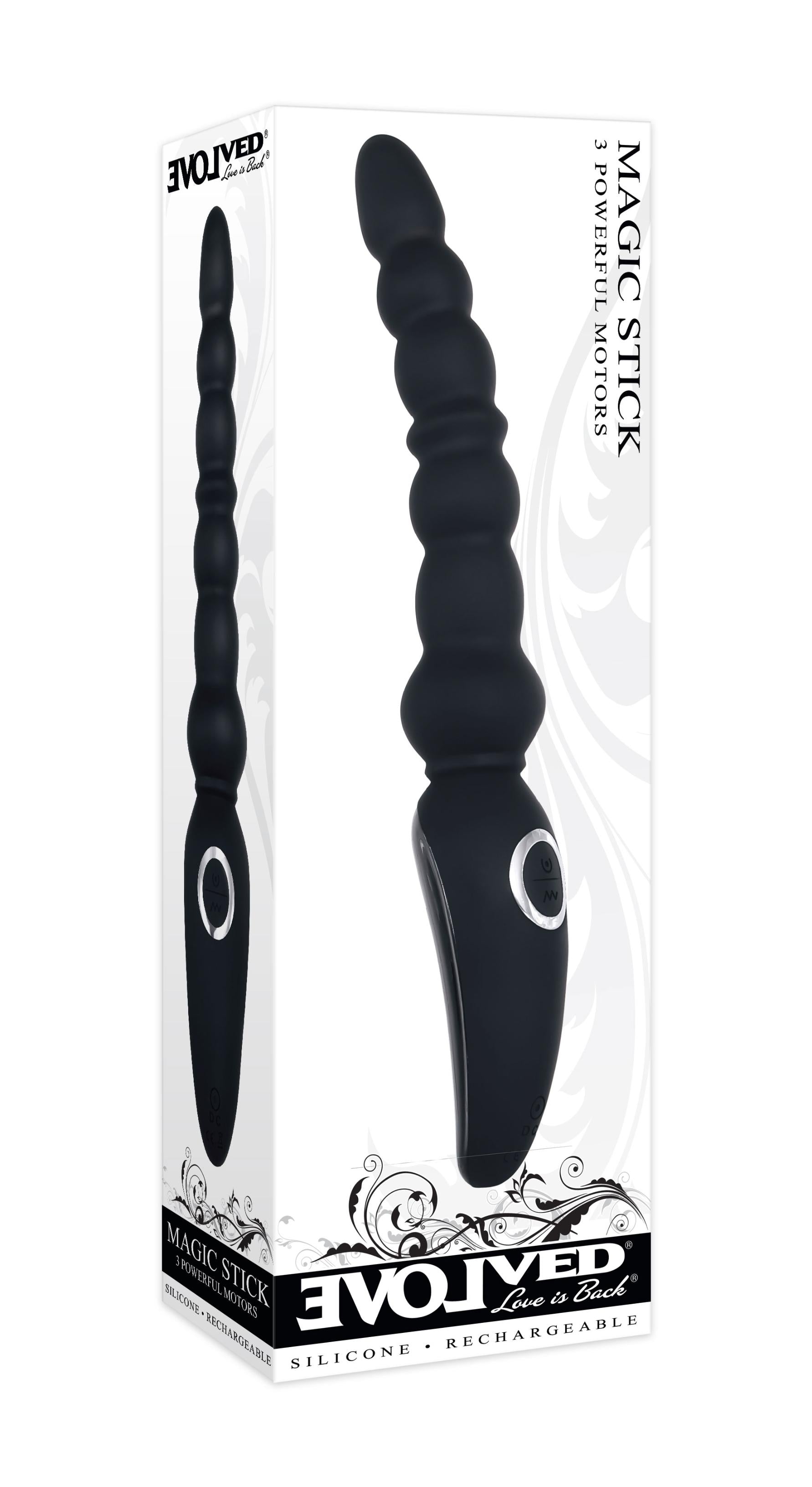 Evolved Magic Stick Beaded Vibrator - Black