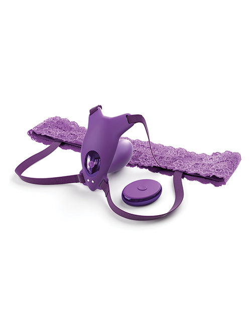 Fantasy for Her Ultimate G-Spot Butterfly Strap-on Vibrator with Clitoral Stimulator - Purple