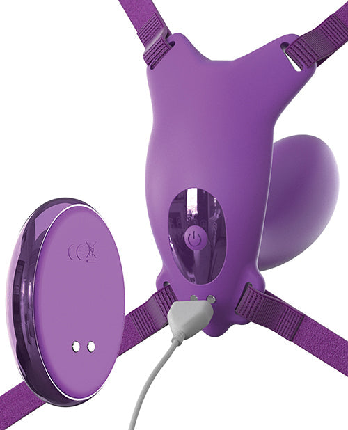 Fantasy for Her Ultimate G-Spot Butterfly Strap-on Vibrator with Clitoral Stimulator - Purple