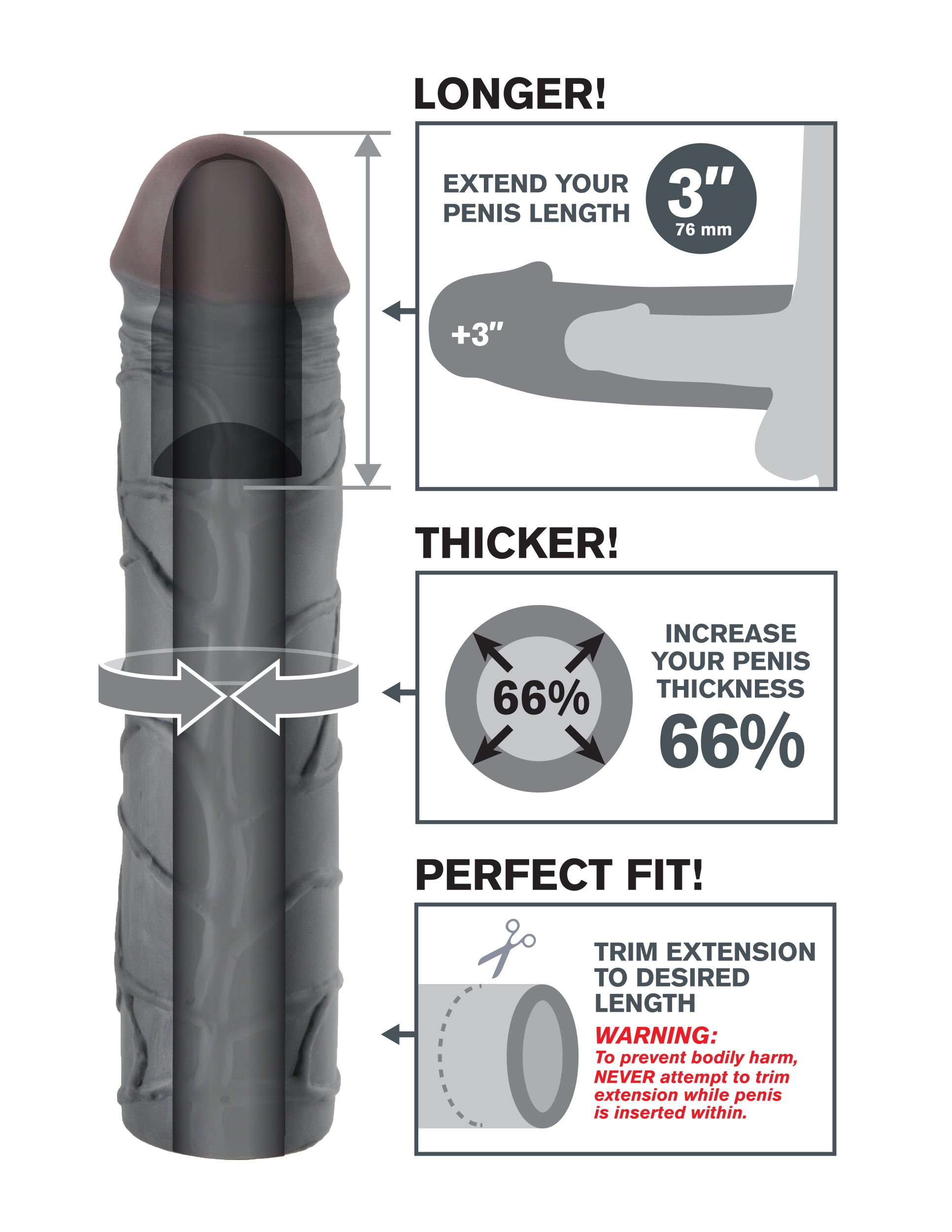 Fantasy X-Tension Mega 3-Inch Extension -