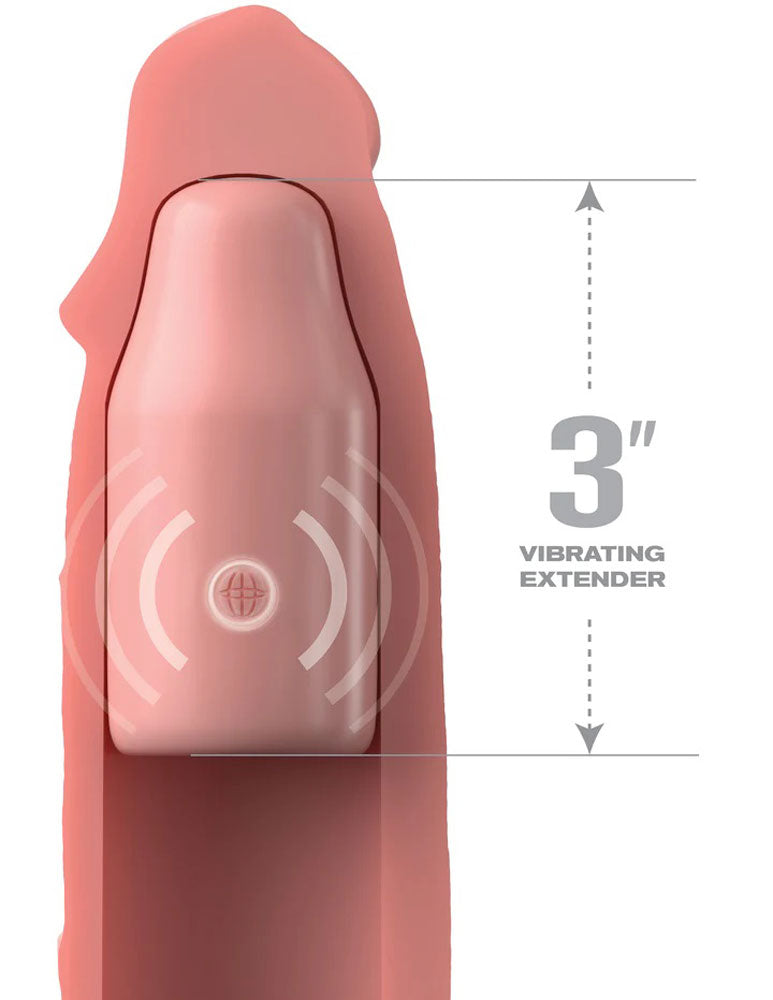 Fantasy X-tensions Elite 9in Sleeve W/ Vibrating Plug Light Light