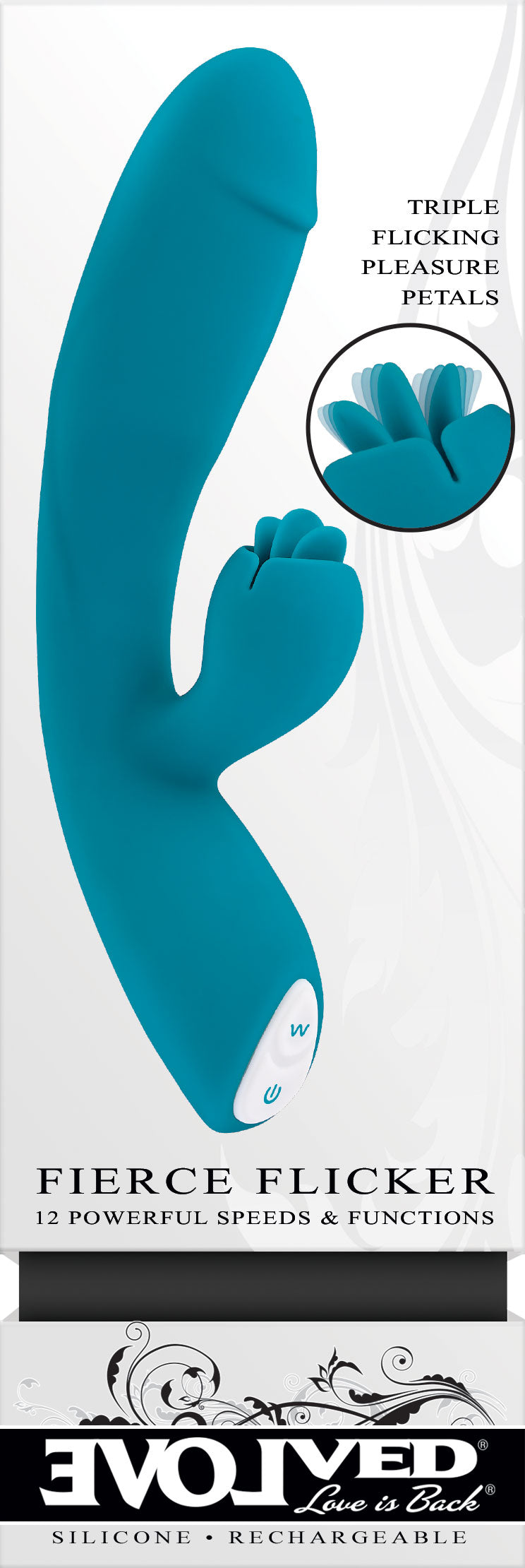 Fierce Flicker - Teal Dual Stimulator by Evolved