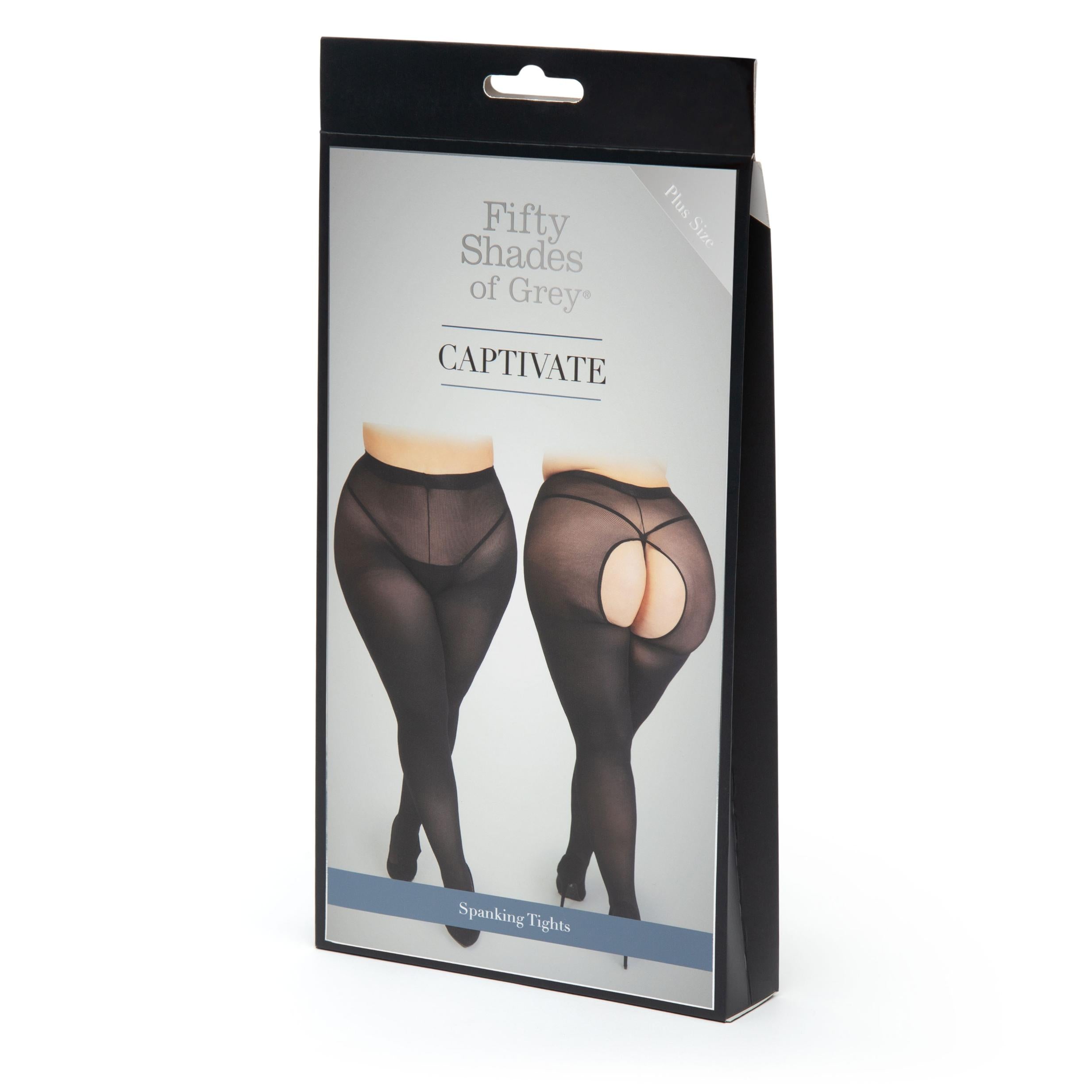 Fifty Shades of Grey Captivate Spanking Pantyhose - Size - Black Plus Size