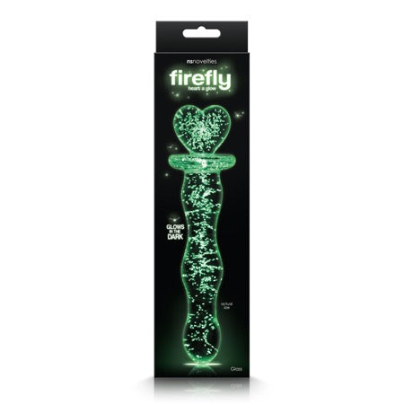 Firefly Heart A Glow Glass Dildo in Clear