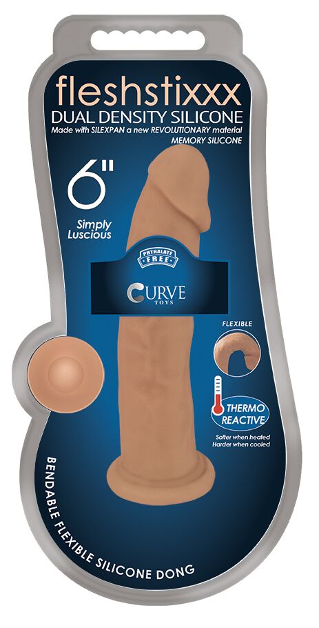 Fleshstixxx Silicone Dildo No Balls Latte 6"