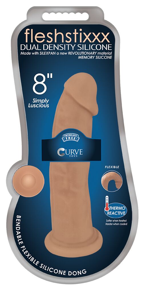 Fleshstixxx Silicone Dildo No Balls Latte 8"
