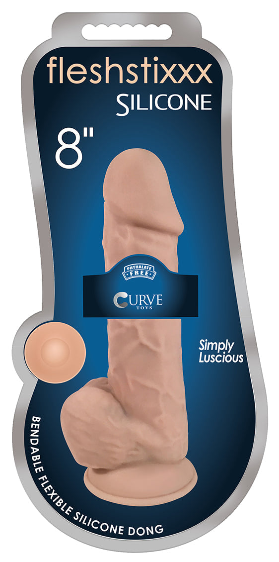 Fleshstixxx Silicone Dong W/ Balls Vanilla