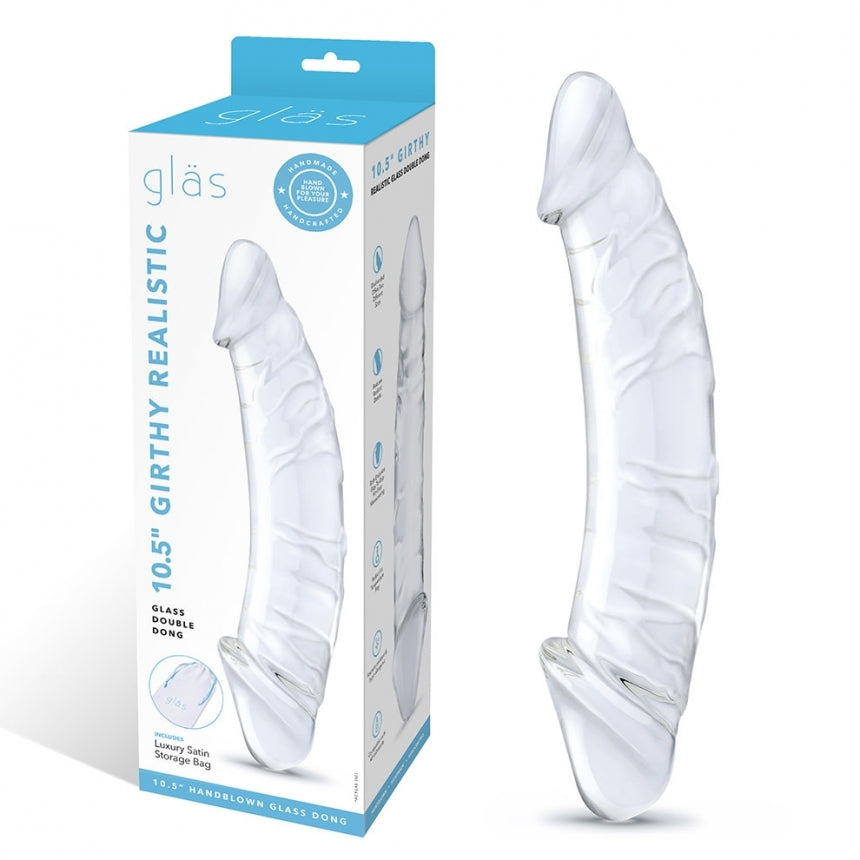 Glas 10.5" Realistic Girthy Glass Double Dong - Clear