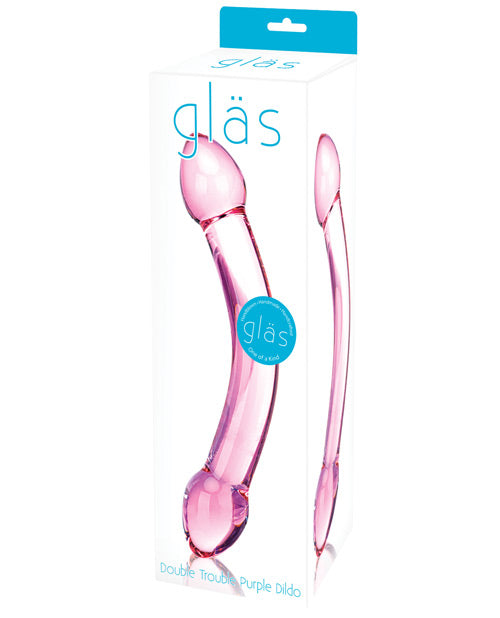 Glas Double Trouble Glass Dildo Purple