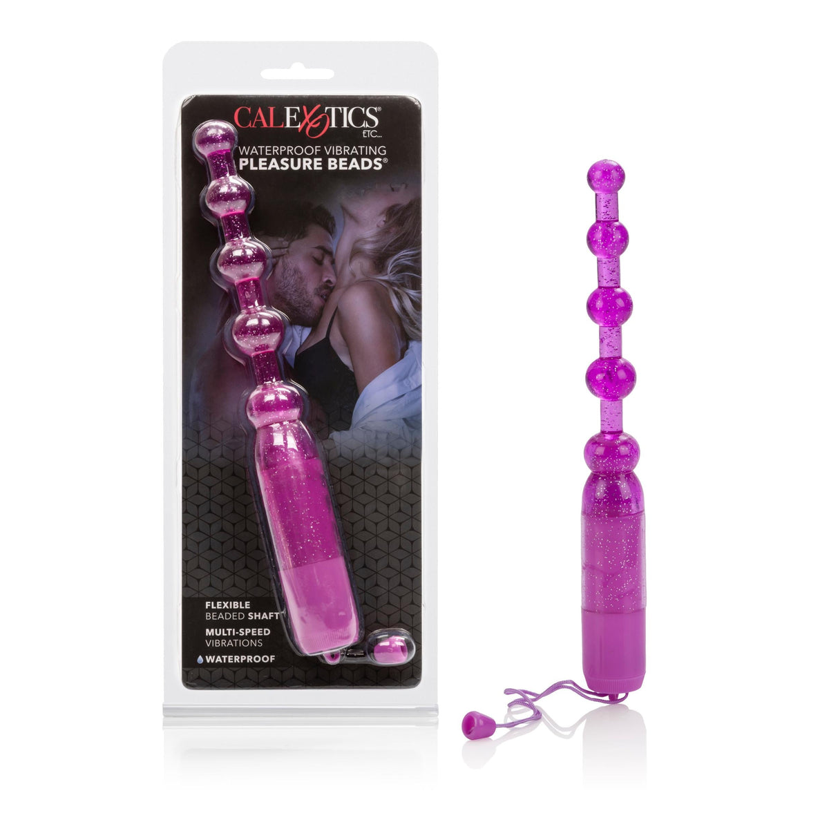 Glittered Vibrating Jelly Soft Probes Pleasure Beads Purple