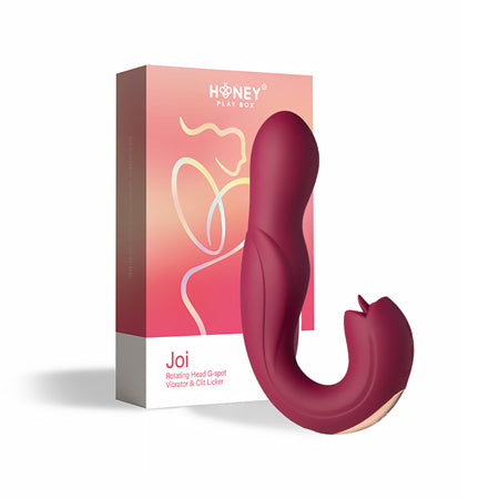 Honey Play Box Joi Rotating Head G-spot Vibrator and Clit Licker Maroon