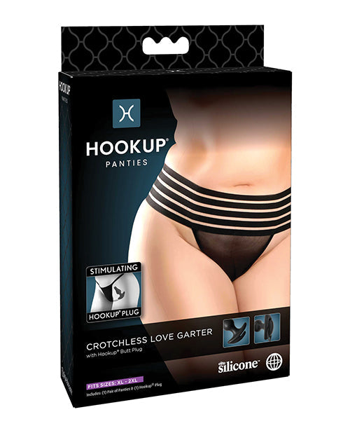 Hookup Panties Crotchless Love Garter Extra Large/XXL