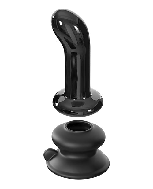 Icicles No. 84 Hand Blown Glass Vibrating Butt Plug W/remote - Black
