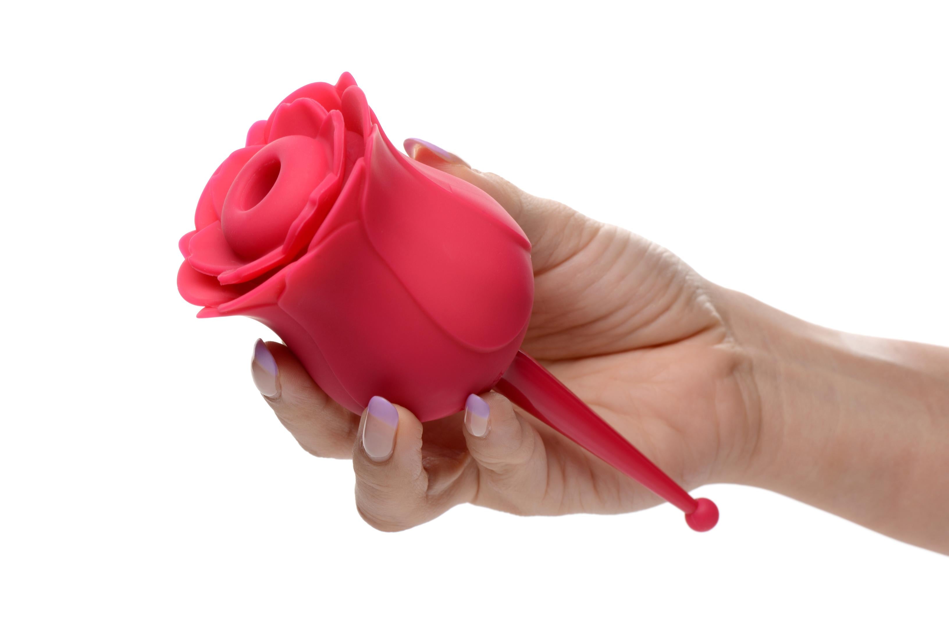 Inmi Bloomgasm Rose Buzz Dual Ended 5x Air Clit Stimulator & 7x Vibrator - Red