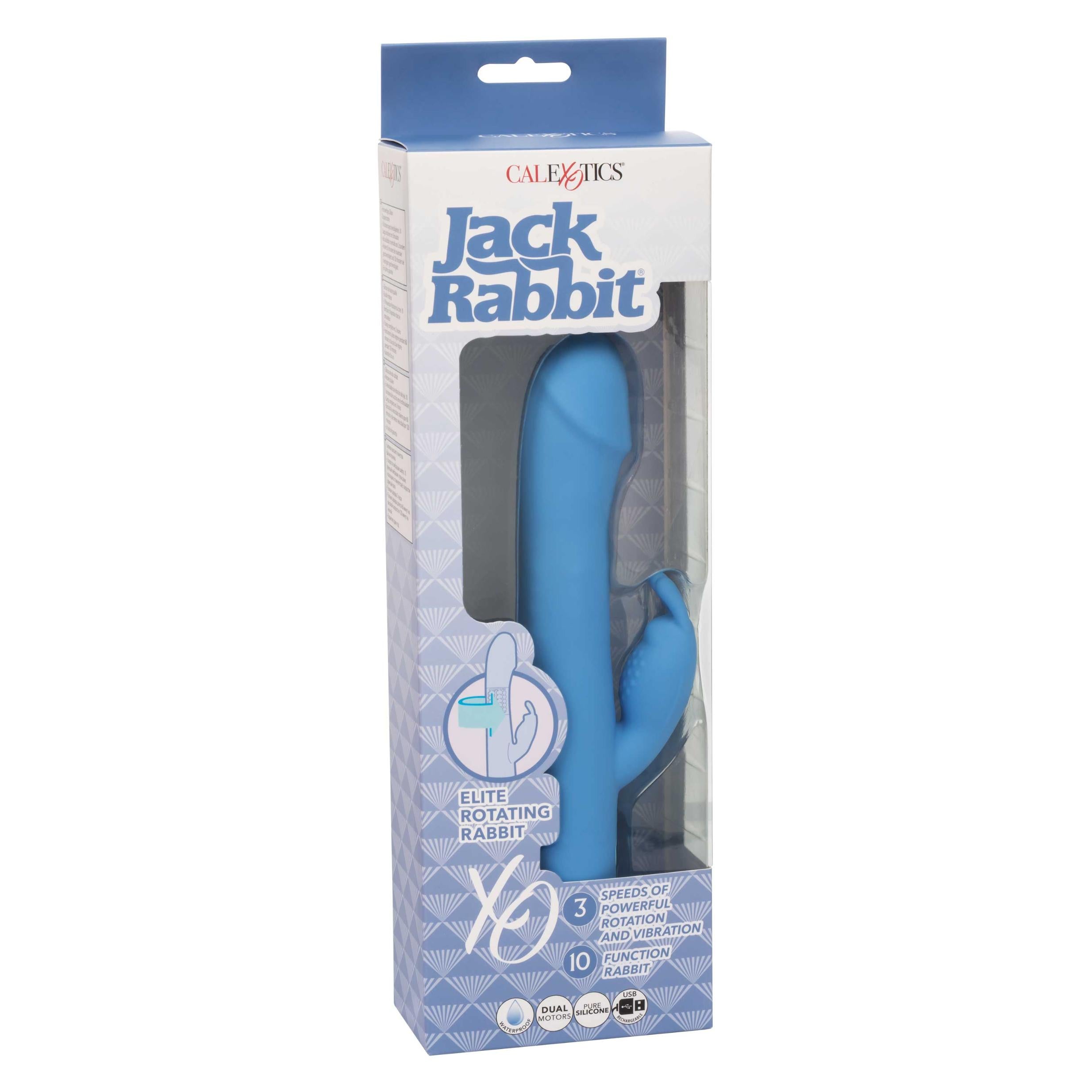 Jack Rabbit Vibrator Elite Rotating Rabbit Vibrator - Blue