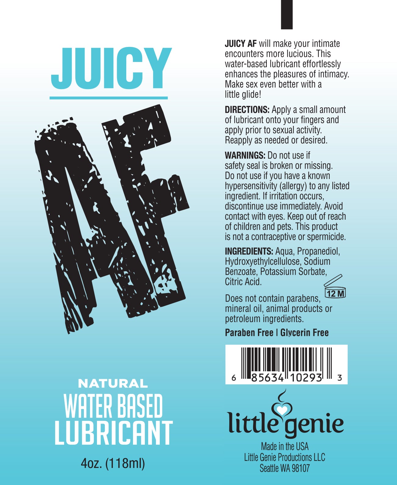 Juicy Af - Natural Water Based Lubricant