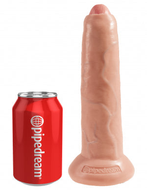 King Cock 9" Uncut Dildo Beige