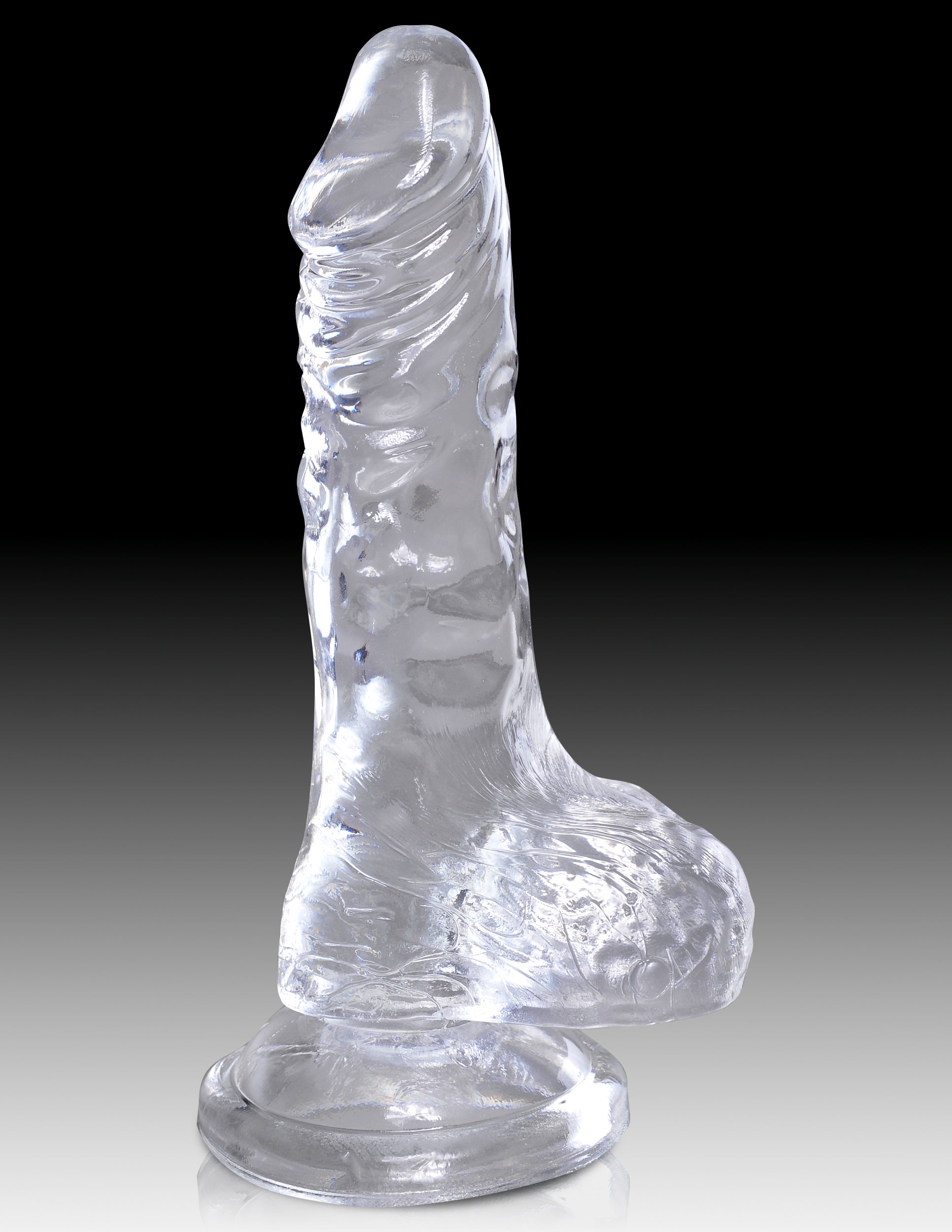 King Cock Clear 4-Inch Cock With Balls 4"